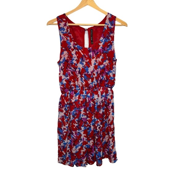 W118 by Walter Baker Red & Blue Scoop Neck Mini Dress Size Small - Picture 1 of 10